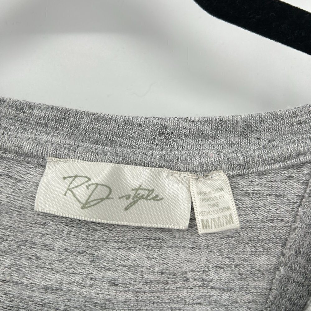 Rd Style Basic Heather Gray Long Sleeve Split Bac… - image 3